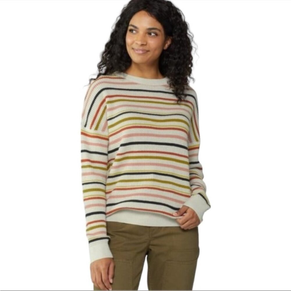 REI Co-op Wallace Lake Organic Cotton Striped Long Sleeve Sweater Small